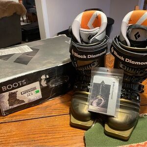 Black Diamond Ski Boots with Black and Orange Accents